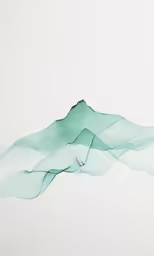 an abstract painting shows a wave that resembles waves in green and white
