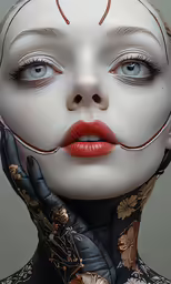 a lady with the face painted as an angel