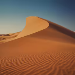 the vast dunes at the desert are covered with snow