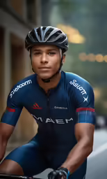 the professional cyclist is wearing a bike outfit