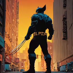 a comic character in full costume walking down the street,a man wearing black and blue as batman in a superhero movie