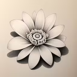 an intricate white flower is shown in this drawing