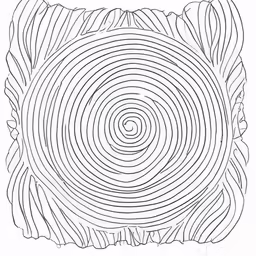 a square of paper with black ink swirling down the center