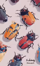 various types of colorful bugs and bug car