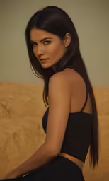 a woman is posing on a rocky hillside