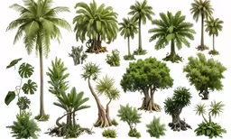 various types of plants and trees are shown
