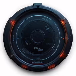 an image of a round object with some lights on it