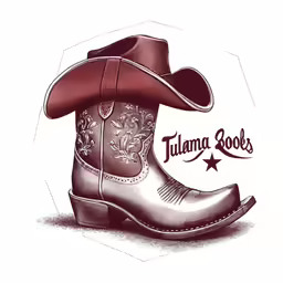 a drawing of a boot with a hat