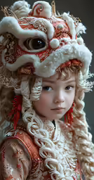 an asian doll dressed up like an animal