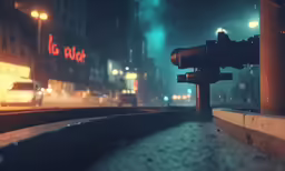 the camera is on the side of the street