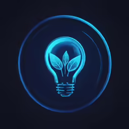 light bulb with leaves glowing in the dark