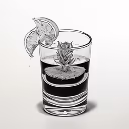 an illustration of a drink with lime slices in it