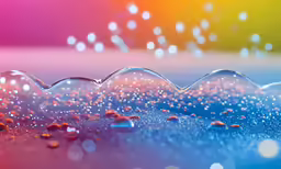 the colors of water and bubbles in the air