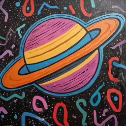 an image of a painting of the planets
