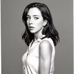 a black and white photo of a woman