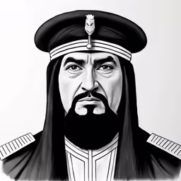 a portrait of an emperor with a beard and mustache