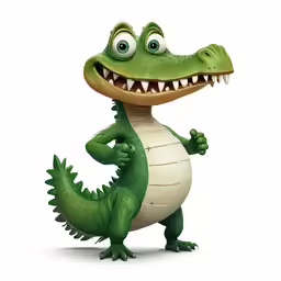 a cartoon crocodile with a big smile