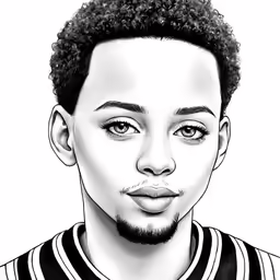 a black and white photo of a man with an afro