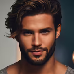 a man with long hair and beard posing for a photograph