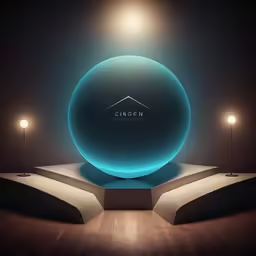 a large circular object that has some light in it