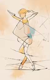 an artistic drawing of a woman walking,a painting of a woman walking through a field