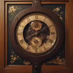 an old clock with brass hands and roman numerals