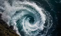 a very big wave in the ocean by itself