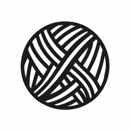 a ball of yarn in a black and white silhouette