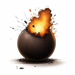 an orange ball is hitting on its side