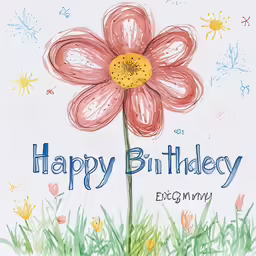 the drawing depicts a large flower with a yellow center
