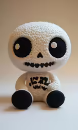 a stuffed toy that has a skull on it