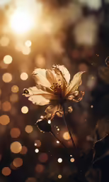 a flower with rain drops on the petals