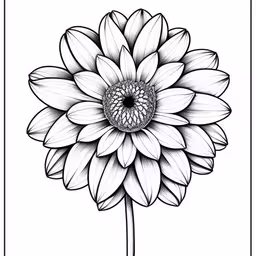 a large flower that is in the middle of a drawing,a flower that is in the middle of a picture