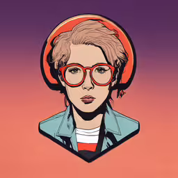a woman wearing glasses is shown in a pop art,a picture of a woman with glasses on