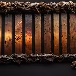a bunch of dark colored wood and brown sticks