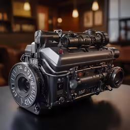 an old fashioned camera on a table in a room
