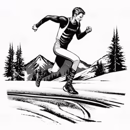 a skier that is racing on some snow