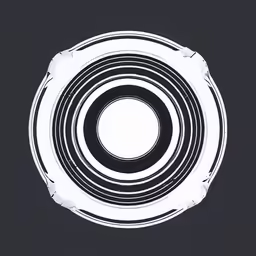 a circle is drawn in black and white