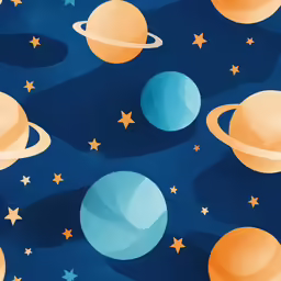 an artistic illustration of the planets and stars