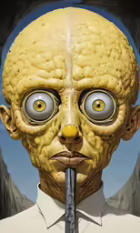 the surreal image is made to look like it has a human head