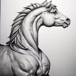 a drawing of a horse on the wall