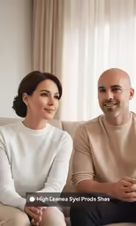 the man is sitting next to a woman on the couch