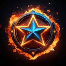 a star on fire that is in the shape of a circle