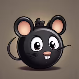 a mouse wearing black with its eyes closed