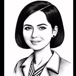 a portrait of an asian woman with short black hair