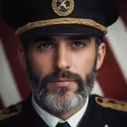 a close up view of a military man wearing uniform