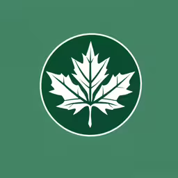 the maple leaf is shown in the center of this green square,a logo for a canadian maple leaf