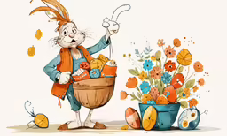 an illustration of an animal carrying a basket of things