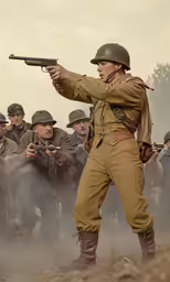 a group of men in uniforms and helmets holding guns