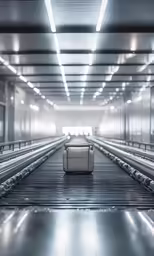 a suitcase sitting in the middle of an airport